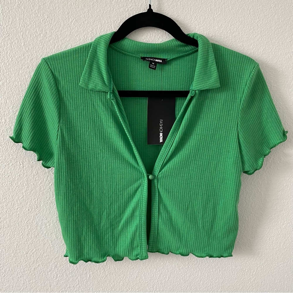 fashion nova single button top nwt
